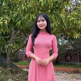 Bộ áo dài trơn lụa cao cấp/ màu hồng sen