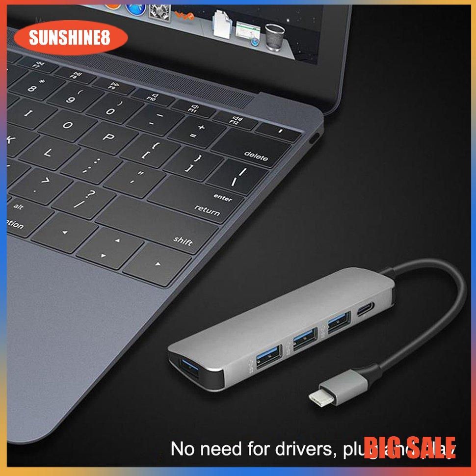 Bộ Chuyển Đổi Hub 5 Trong 1 Usb C Sang 3.0 Cho Macbook