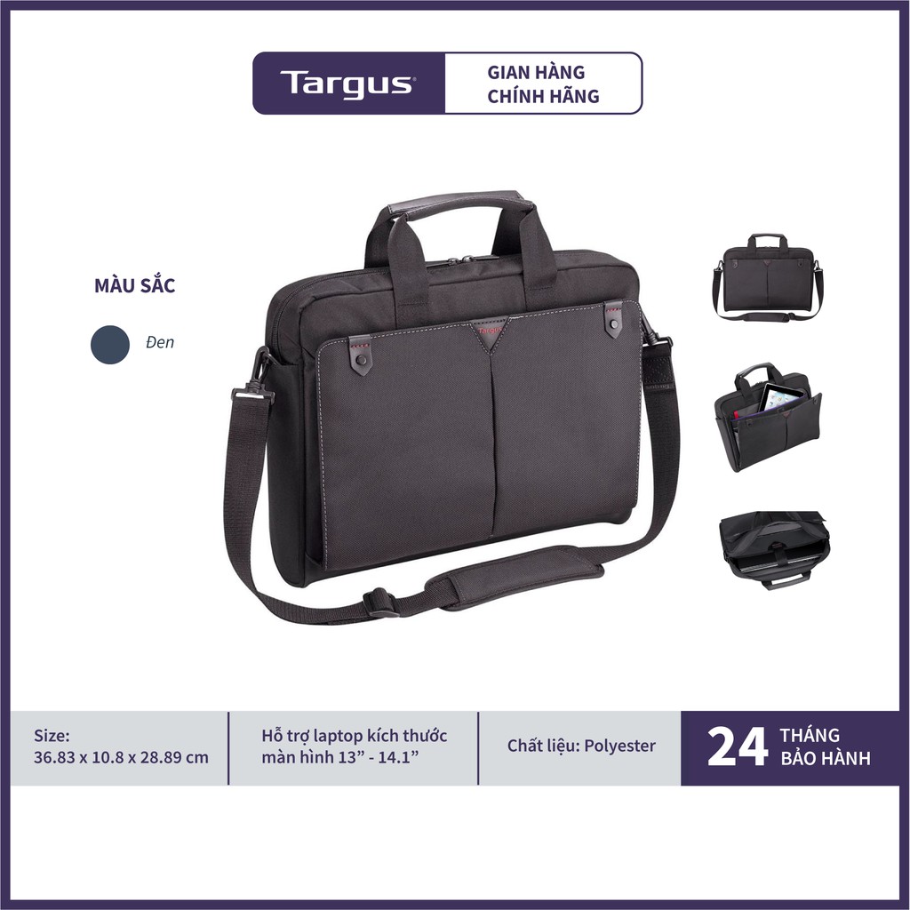 Túi Xách Laptop TARGUS CN514 13-14.1 Inch Chống Thấm Nước Classic Toploading Case - Hàng Chính Hãng