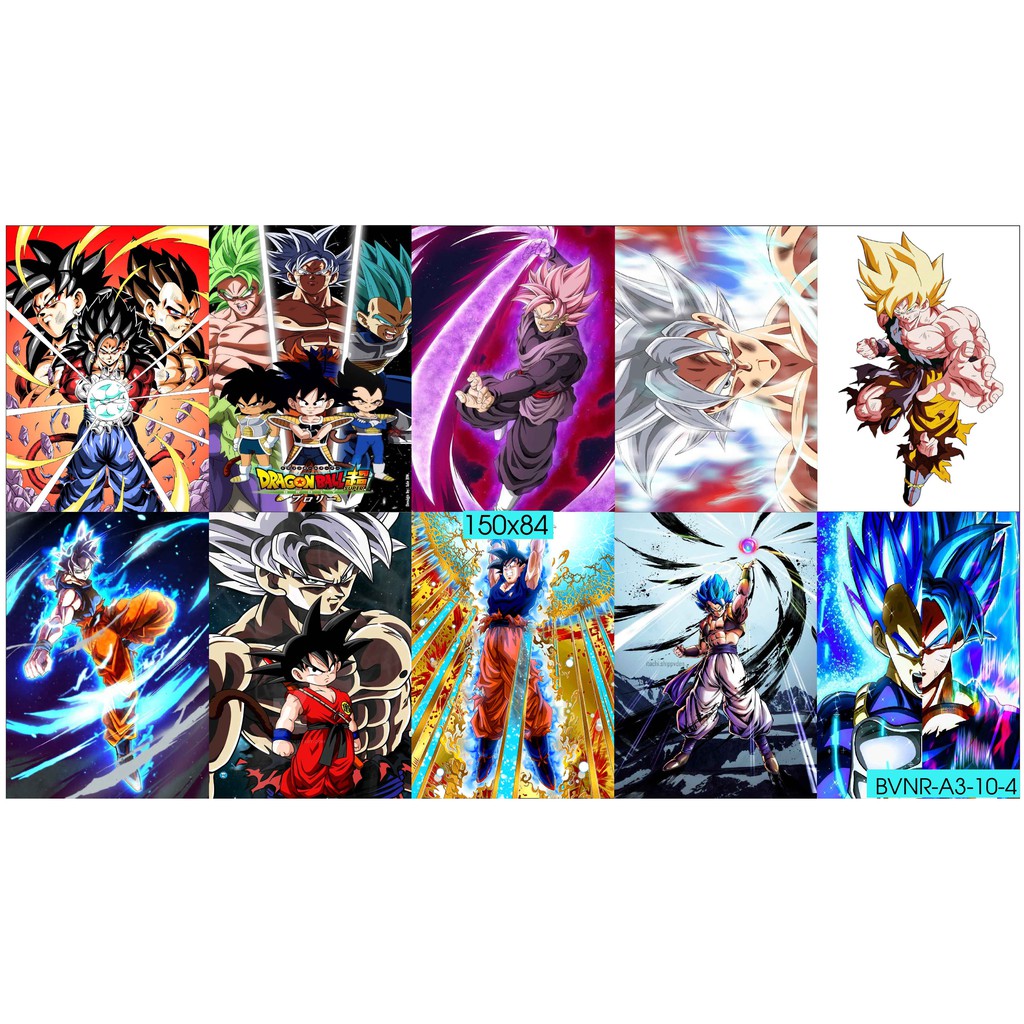 Combo Set 10 tờ Decal dán tường Bảy Viên Ngọc Rồng