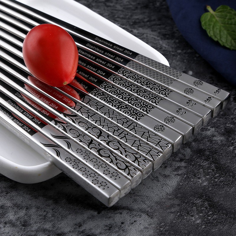 Đũa thực phẩm Walfos bằng thép không gỉ 304 có thể được tái sử dụng và chống trượt