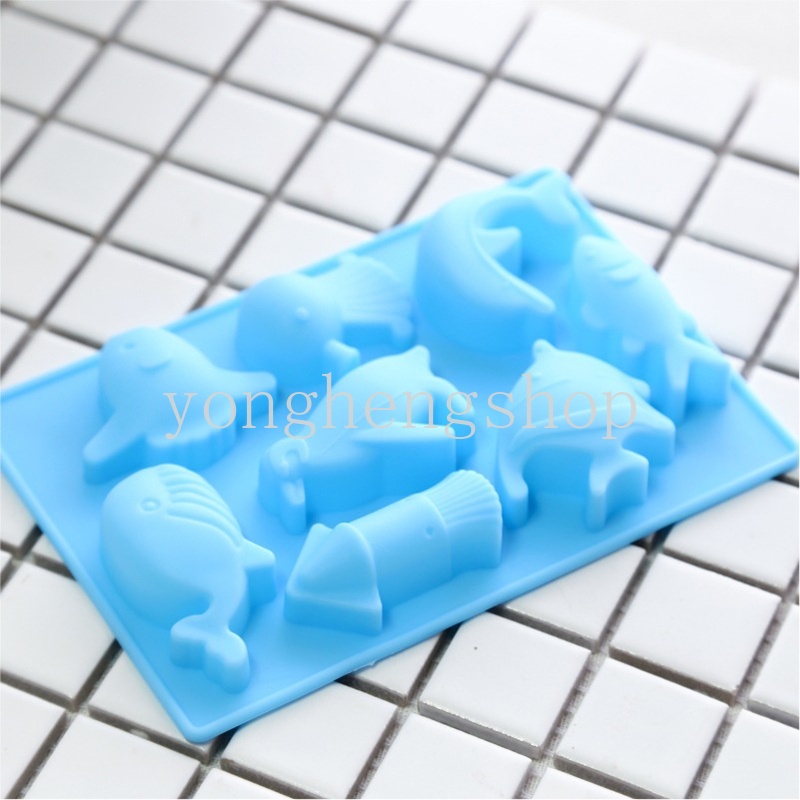 Khuôn Silicon Làm Bánh / Xà Phòng / Sô Cô La Hình Cá Biển 3D Dễ Thương