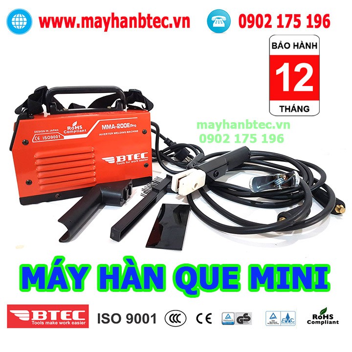 MÁY HÀN MINI ĐIỆN TỬ INVERTER BTEC MÃ MMA-200E Pro