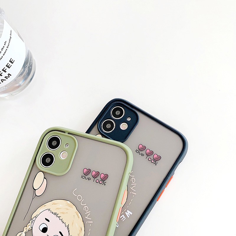Ốp lưng iphone Baby Lovely nhám viền nổi cong 6/6plus/6s/6splus/7/7plus/8/8plus/x/xr/xs/11/12/13/pro/max/plus/promax | BigBuy360 - bigbuy360.vn