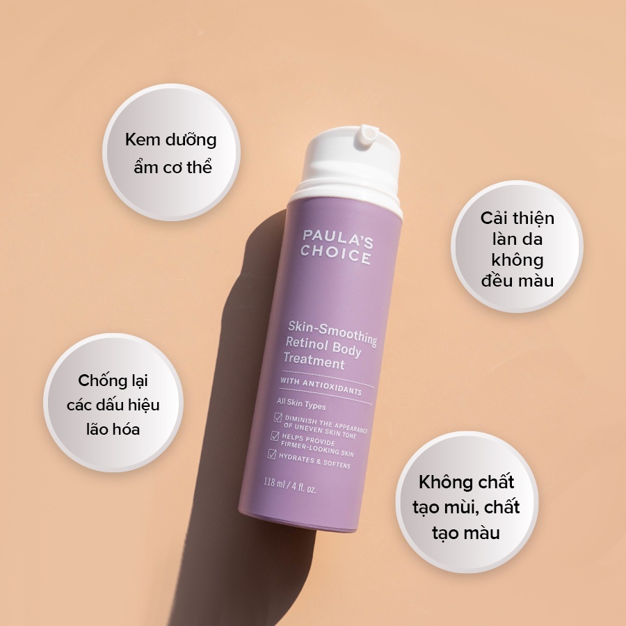 Kem dưỡng thể chống lão hóa chứa Retinol Paula's Choice Skin-Smoothing Body Treatment 118ml