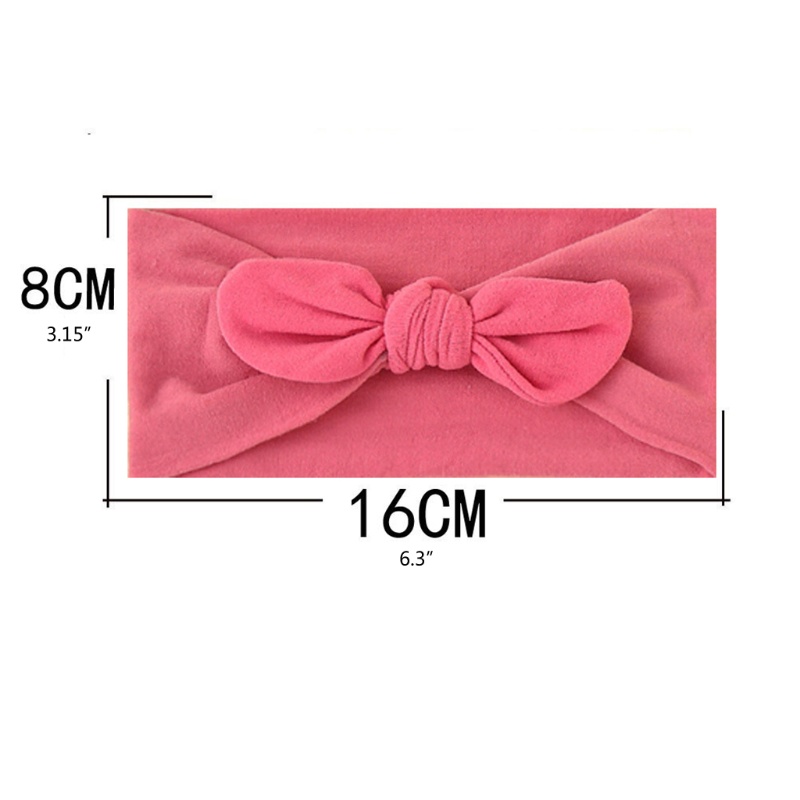 Bộ 6 Băng Đô Nơ Bằng Nylon Mềm Co Giãn Màu Trơn Cho Bé Gái