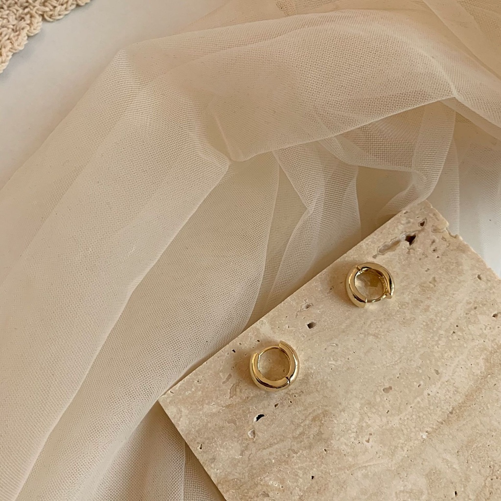 Khuyên tai kim loại phong cách retro Hàn Quốc mới năm 2021