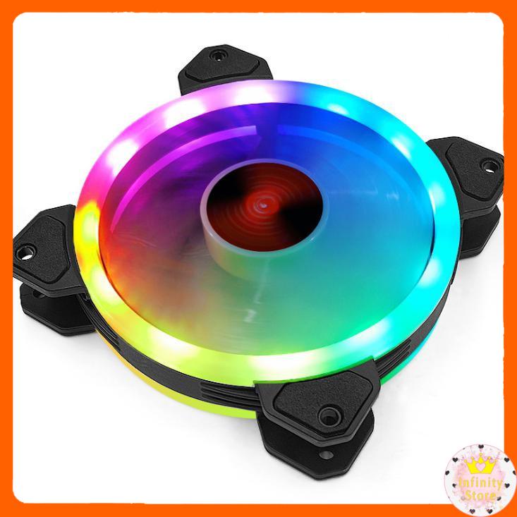 QUẠT LED CASE COOLMOON K2 LED RGB CẮM NGUỒN 12CM INFINY DECOR