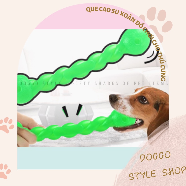 Đồ Chơi Cho Chó Que Cao Su Xoắn Ốc Giúp Sạch Răng Phù Hợp Cho Chó Lớn Corgi Husky Collie Golden Labrador
