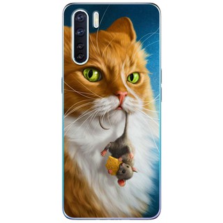 Ốp lưng oppo a91, reno 3 in hình mèo gậm chuột