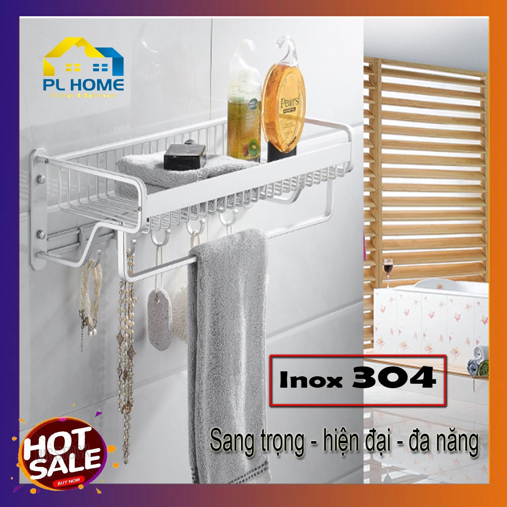 {VIDEO THỰC TẾ - Hàng mới về} Kệ treo phòng tắm, giá treo khăn, máng khăn phòng tắm Inox 304