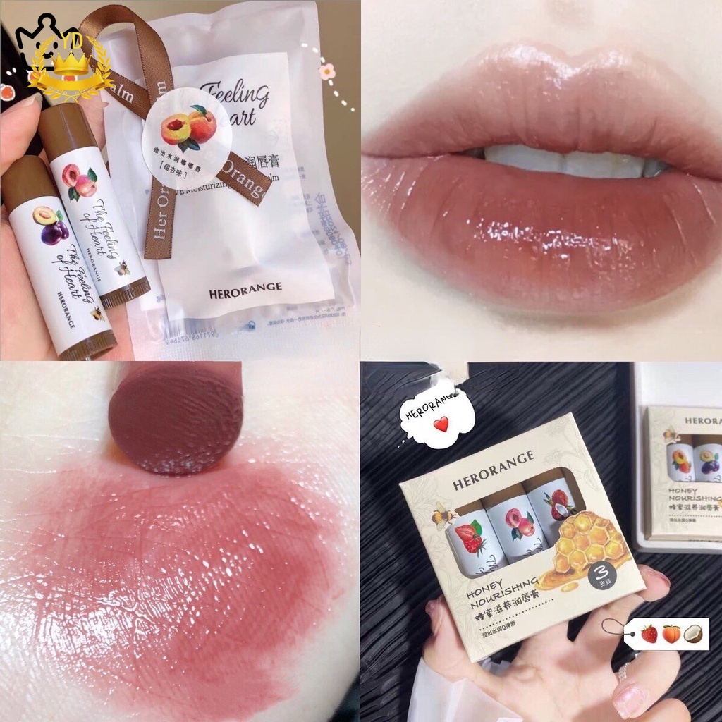 [Hàng mới về] Son môi/ Mặt nạ nôi HERORANGE dưỡng ẩm cho đôi môi căng mọng nhiều loại tùy chọn Jp6