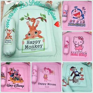 [hình thật] Trọn bộ chăn, gối và gối ôm (đều đã lồng ruột) cho bé yêu 🌈 mẫu hoạt hình