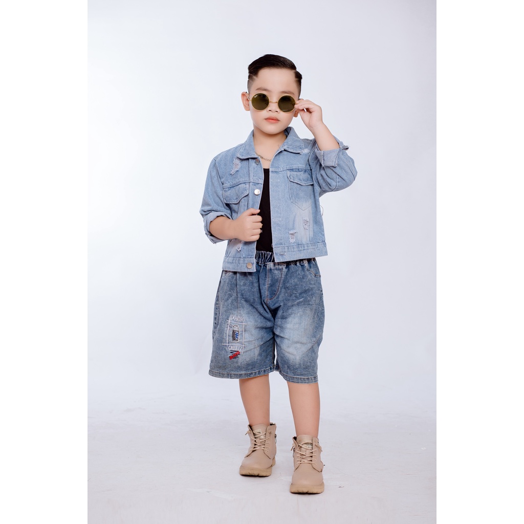 Áo khoác bò, Dành cho bé yêu 5>7 tuổi, chất liệu vải co dãn mềm mịn.