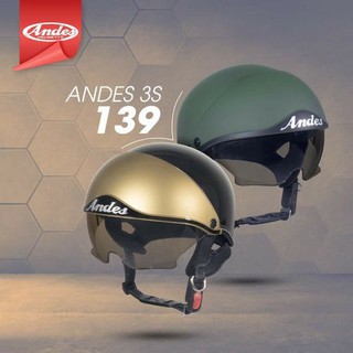 [CHÍNH HÃNG] Mũ Bảo Hiểm Nữa Đầu Andes 139 Giấu Kính (Kính Râm) - Nhiều Màu Sắc
