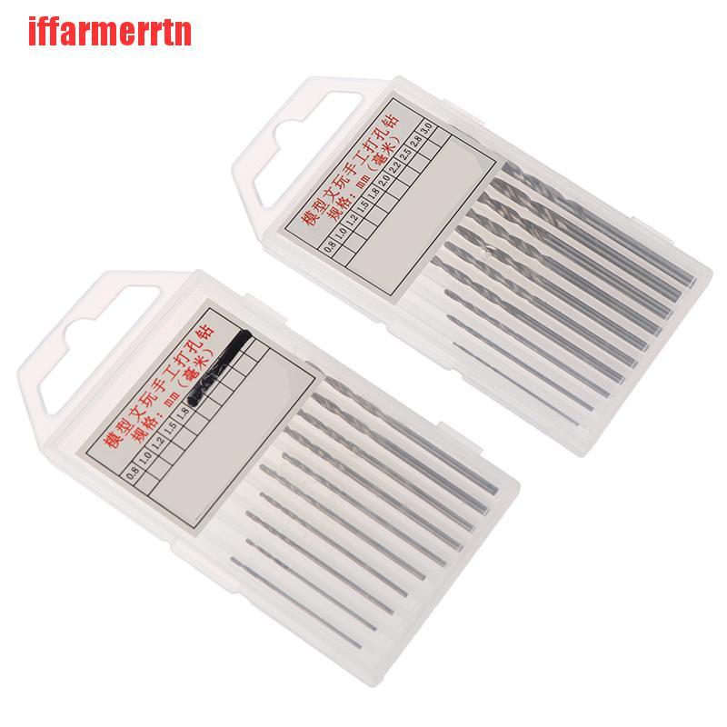Hộp 10 Mũi Khoan Xoắn Mini HSS 0.8mm-3.0mm Bits