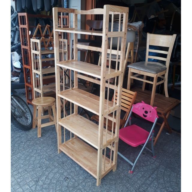 ❌SHIP 0Đ❌Kệ sách 5 tầng rộng 65cm gỗ cao su có bảo hành mối mọt