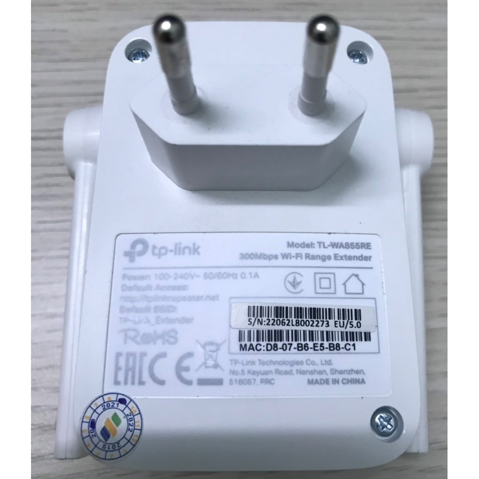 Bộ mở rộng sóng Wi-Fi tốc độ 300Mbps TL-WA855RE (EU)