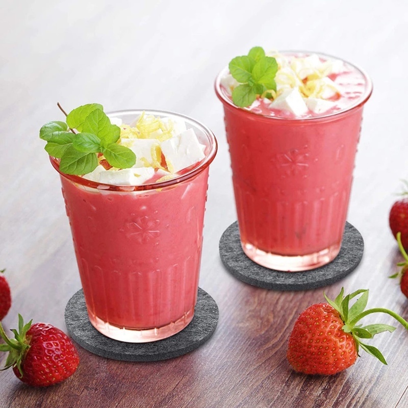 Set 8 Miếng Lót Ly Thấm Hút Nước Cách Nhiệt Hình Tròn/Vuông