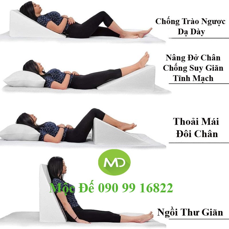 Gối Đa Năng Nhiều Tư Thế Chống Suy Giãn Tĩnh Mạch HARU 60x60x26cm - Hổ Trợ Điều Trị Chuột Rút, Giúp Dễ Ngủ Về Đêm