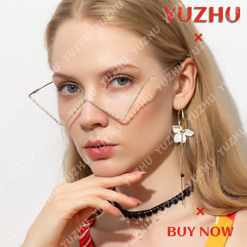 Mắt Kính Gọng Kim Loại Hình Chữ V Thời Trang Cho Nữ