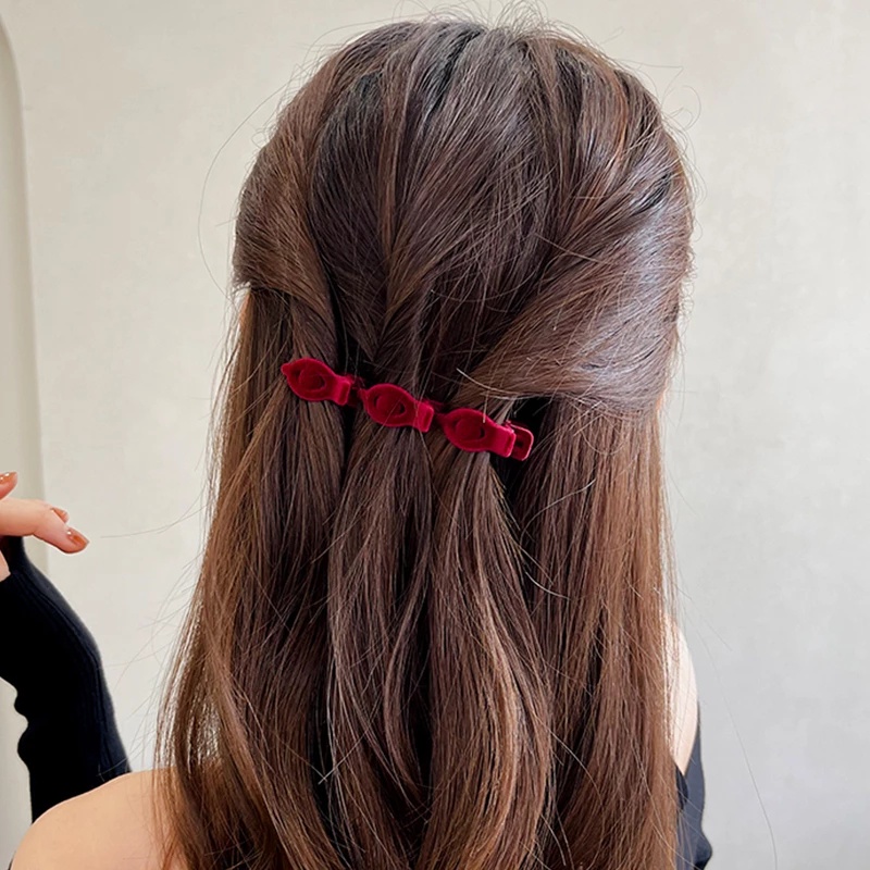 Kẹp Tóc Đuôi Ngựa Màu Trơn Phong Cách Hàn Quốc Cổ Điển Đơn Giản Dành Cho Nữ