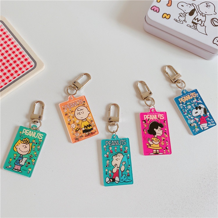 Móc Chìa Khóa Bằng Acrylic Hình Snoopy Charlie Lucy Kiểu Hàn Quốc Dễ Thương