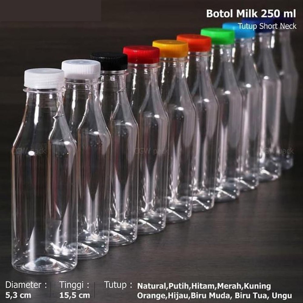 Bình Nhựa Rỗng Dung Tích 250ml Dùng Để Đựng Sữa / Trái Cây / Nước Trái Cây