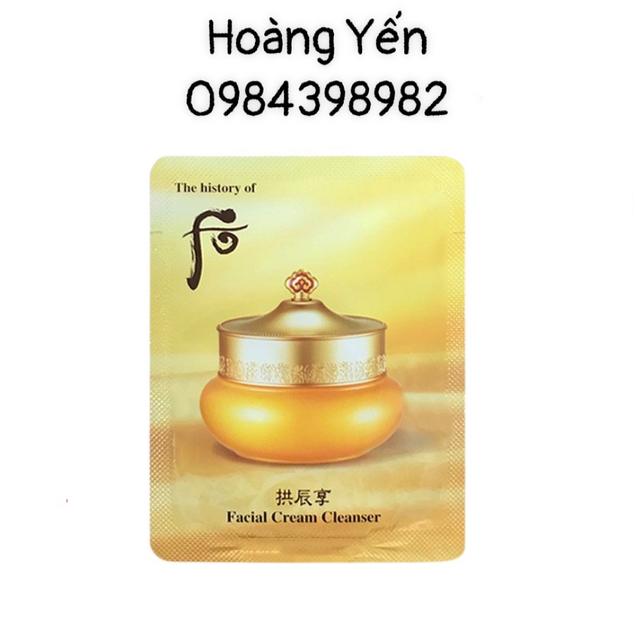 [10 gói] Kem tẩy trang whoo vàng  Whoo Facial Cream Cleanser 2ML/GÓI
