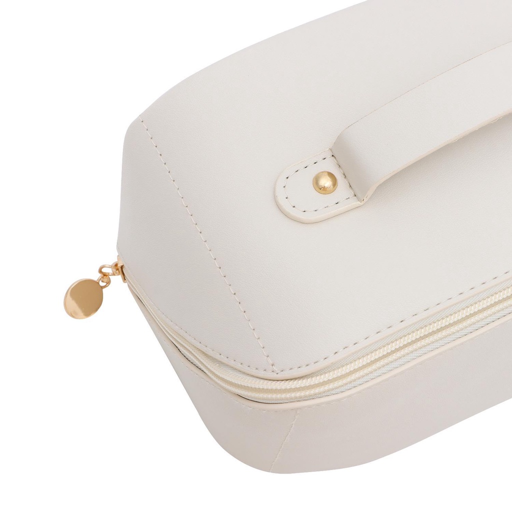 Ebinlands Túi Da PU Đựng Mỹ Phẩm Nhiều Ngăn Không Thấm Nước