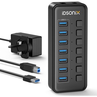 Hub chia 7 cổng usb 3.0 - idsonix ibu3-7a-bk