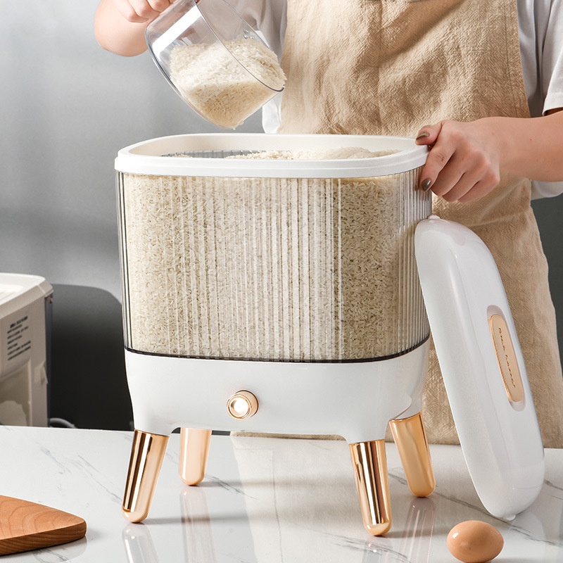 Thùng đựng gạo, ngũ cốc thông minh ngăn- Thùng đựng gạo 10kg 35*25*33cm độ-Thùng gạo dày-XQY13