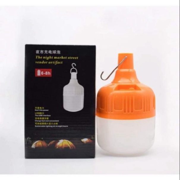 Bóng đèn tích điện ❤️𝑭𝒓𝒆𝒆𝒔𝒉𝒊𝒑❤️Bóng đèn led tích điện 150w có móc treo sạc USB  màu cam