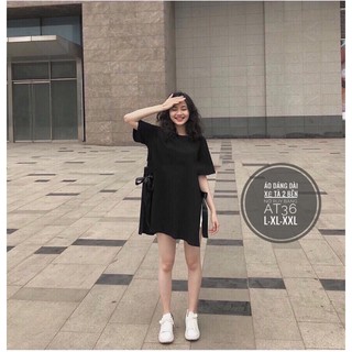 Áo thun bigsize xẻ tà cột nơ 55-90kg[hỏa tốc hcm-sỉ bigsize]