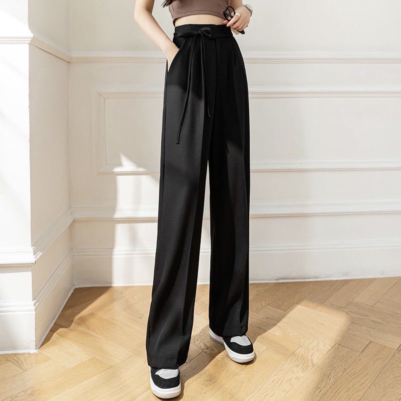 Quần ống rộng nữ lưng cao thắt dây nơ 1 bên kiểu quần culottes ống suông dài mặc đi học đi làm cực đẹp