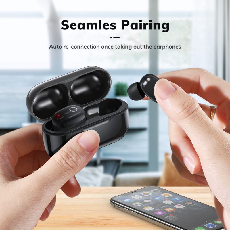 Tai Nghe Bluetooth Không Dây Topk T12 Nhỏ Gọn Có Mic Cho Iphone Huawei Xiaomi