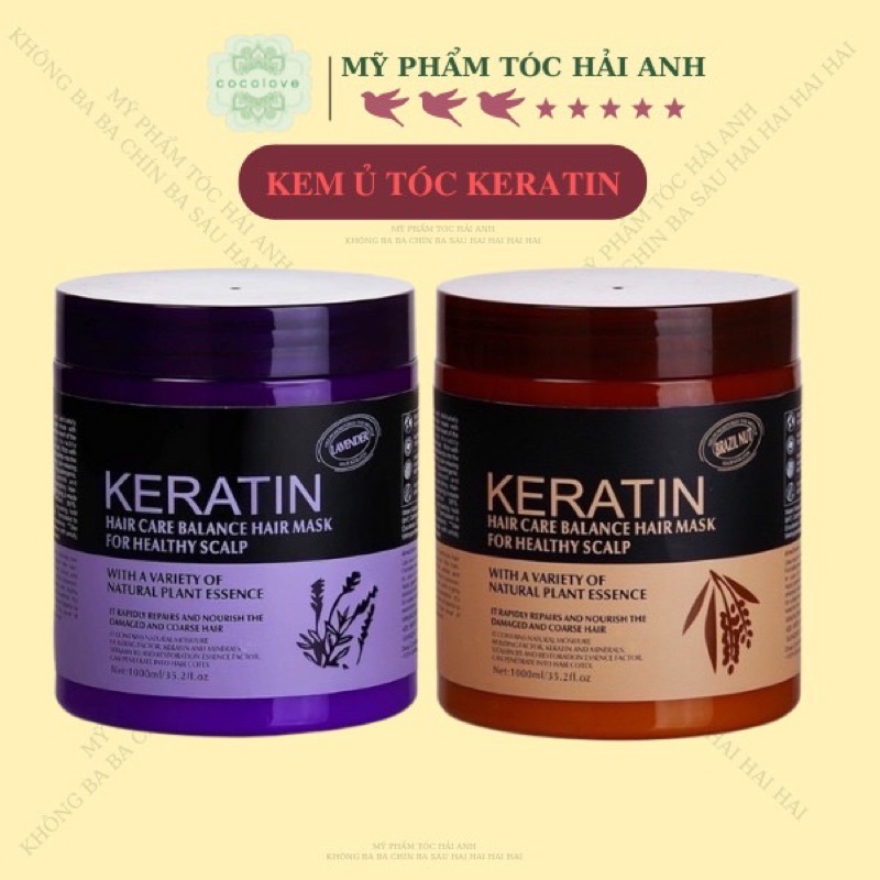 Kem ủ tóc KERATIN COLLAGEN 1000ML LAVENDER BRAZIL NUT - Ủ hấp tóc cung cấp dưỡng chất KERATIN tự nhiên