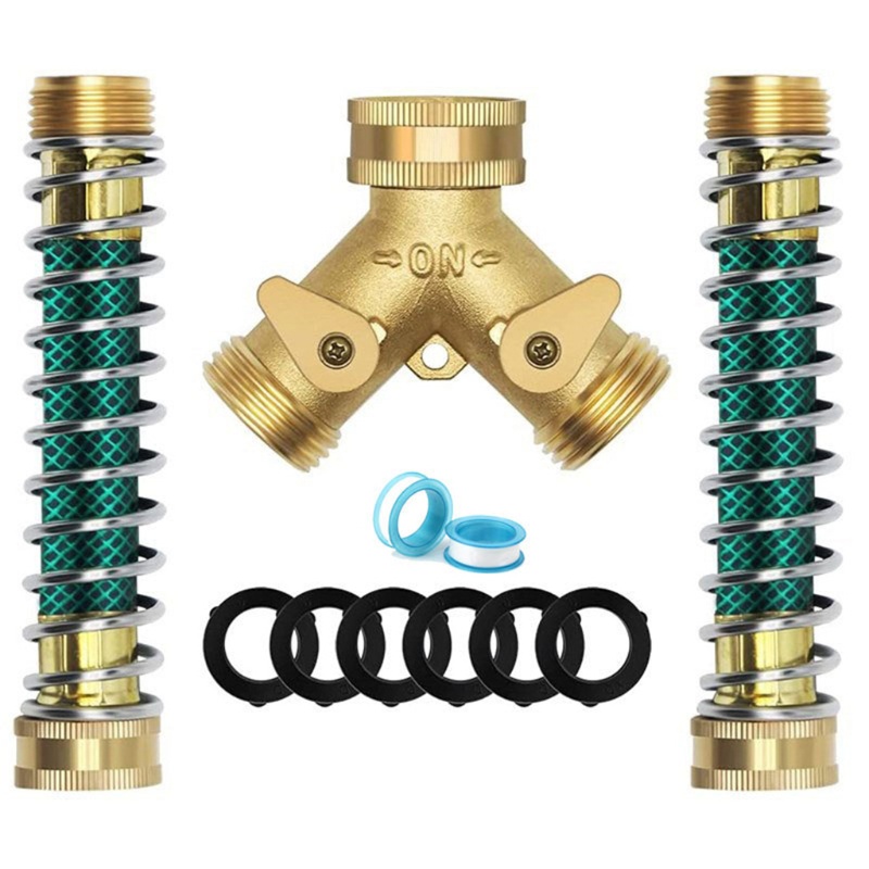 Bộ Đầu Nối Ống Nước 2 Chiều Bằng Đồng Thau Chống Kích Ứng Tiện Dụng Cho Sân Vườn