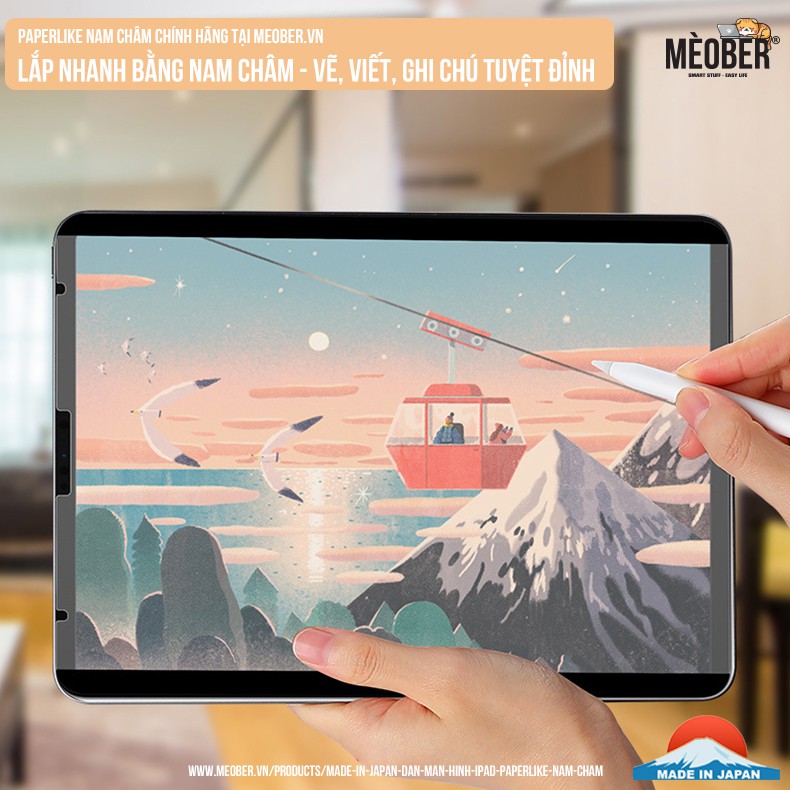 [Made in Japan] Dán màn hình i pad Paperlike Nam Châm - Hỗ trợ tháo rời dễ dàng cho i pad