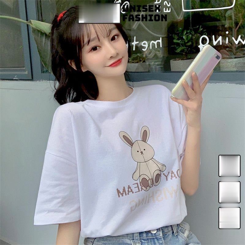 Áo Thun Crotop Form Rộng Unisex Tay Ngắn In Hình Thỏ DAY DREAM WISHING  Ulzzang Style Hàn Quốc TTT0202