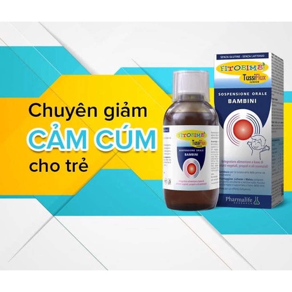 [ Kèm Quà Tặng ] FitoBimBi Tussi Flux - Giảm ho, giảm đờm,đau rát họng do cảm cúm ,dùng cho trẻ nhỏ (Italy )