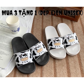 JY070 - Dép lê đi trong nhà mùa hè cho nữ dép bò sữa đế vuông