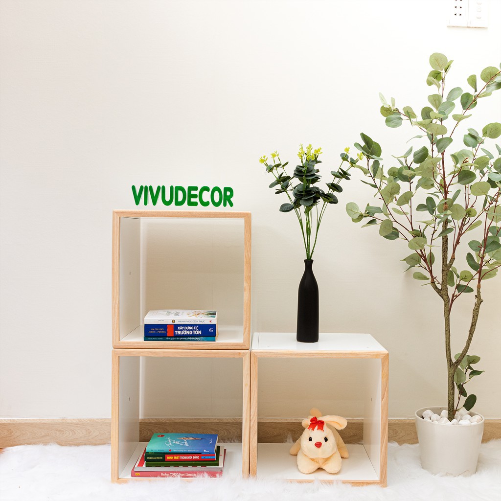 Kệ Gỗ Vivudecor Hàng Nội Địa JAPAN, Kệ Trang Trí Đa Năng Lắp Ráp Làm Bàn, Ghế, Tủ, Kệ Sách...