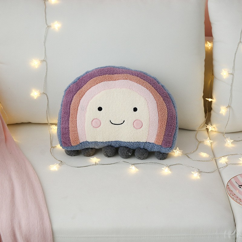 Nordic style cute soft and lovely cloud pillow, heart-shaped decorative cushion for sofa girl, creative weather series pillow