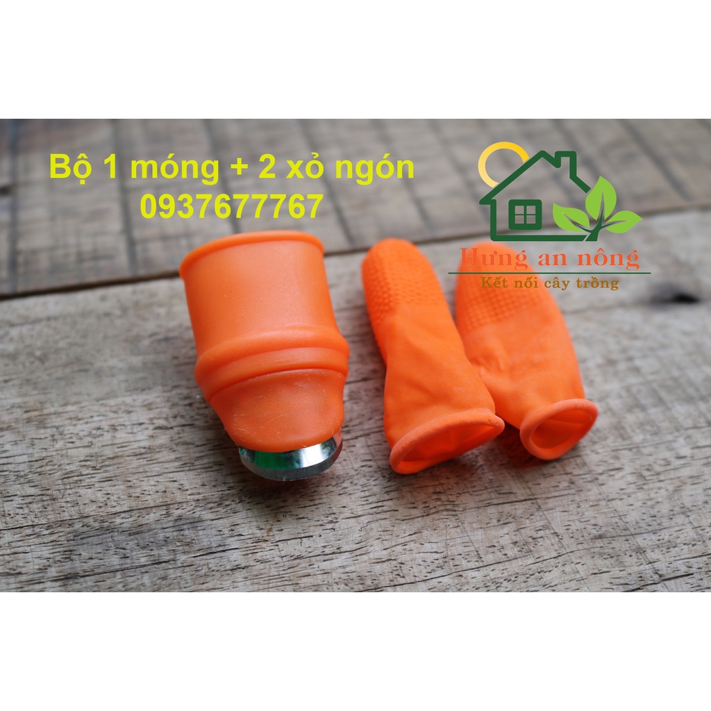 L1 - Bộ dao móng tay + 2 bao xỏ ngón dùng lặt hái rau làm bếp hỗ trợ nhanh tiện đở đau đầu ngón tay.