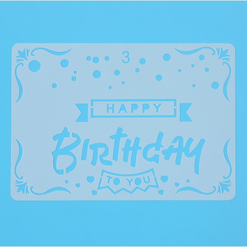 Thước Vẽ Hoạ Tiết Thủ Công Happy Birthday - Mẫu 3