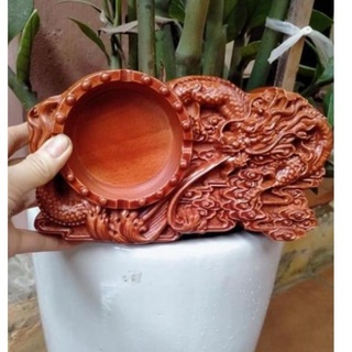 Gạt tàn gỗ khắc rồng