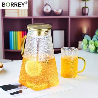 Bình thủy tinh vân nhám dáng đáy vuông, bình nước chịu nhiệt