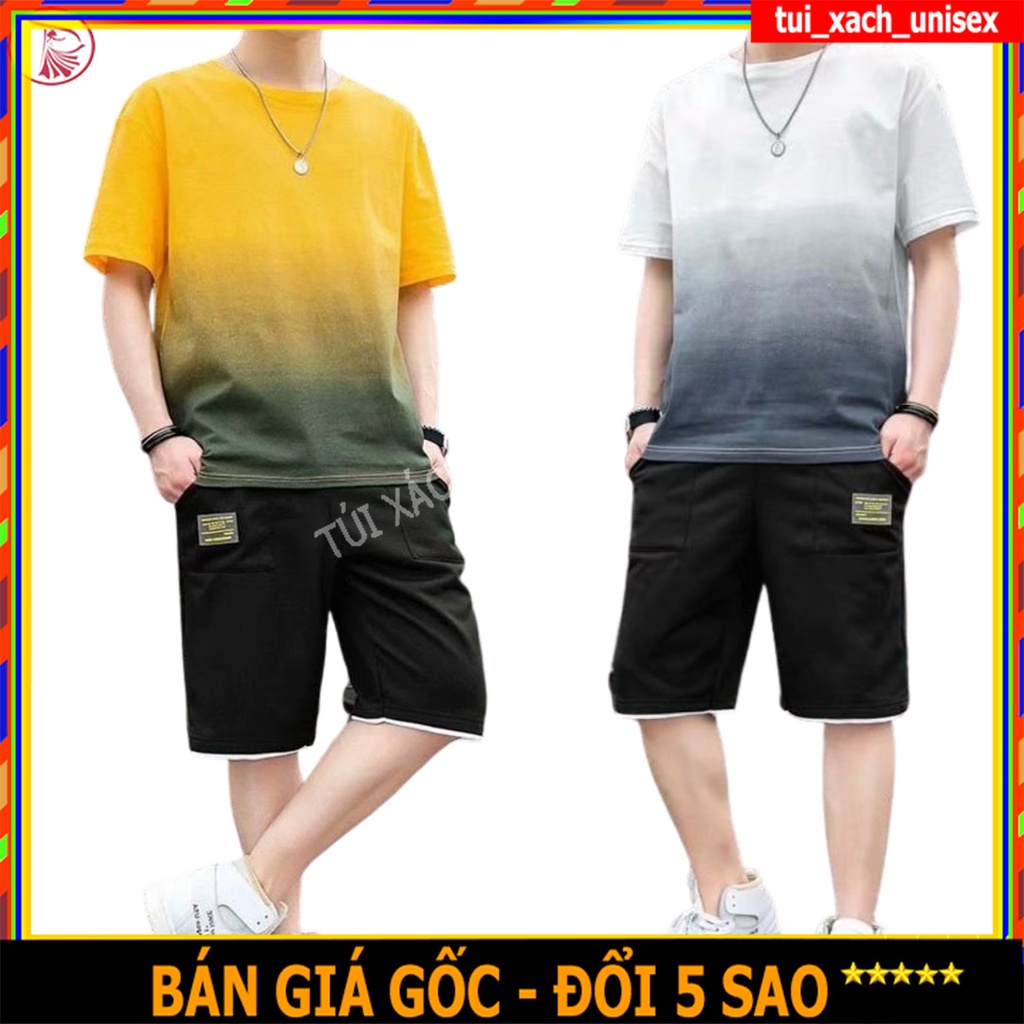 ❤️ BẢN MỚI NHẤT ❤️ Bộ quần áo thể thao nam nữ, loang phối màu in hoạt hình chất thun lưới mè mùa hè tập GYM rất đẹp M01