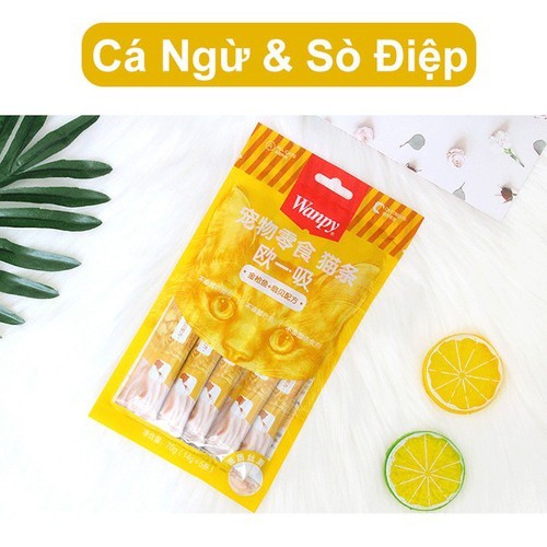 Snack thưởng dạng kem súp cho mèo Wanpy Treats 14g